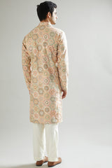 Peach Embroidered Kurta