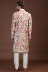 Formal jamawar kashmiri embrodried sherwani - kasbahmen