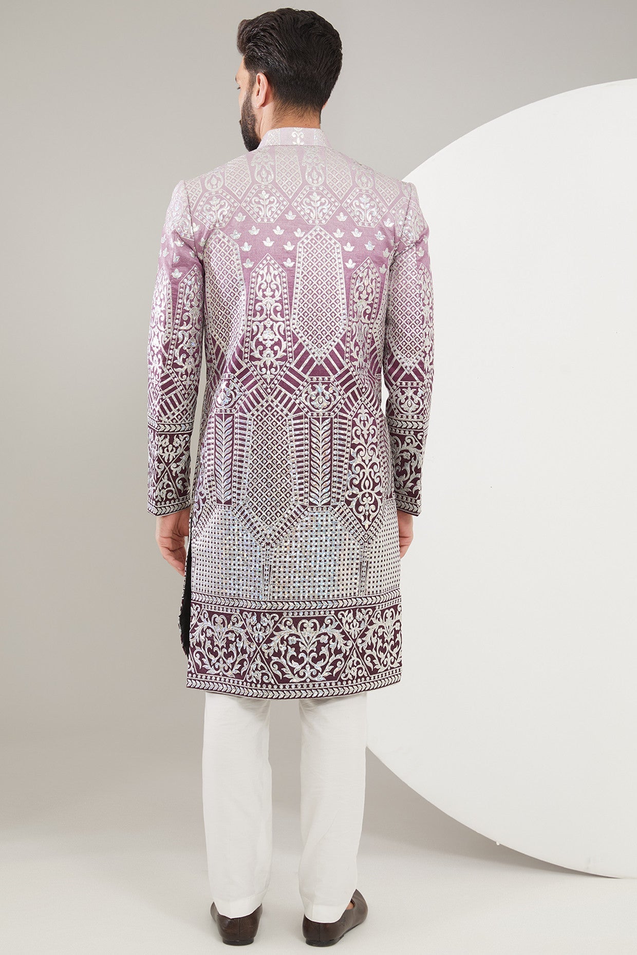 Purple Ombre Shaded Sherwani - kasbahmen