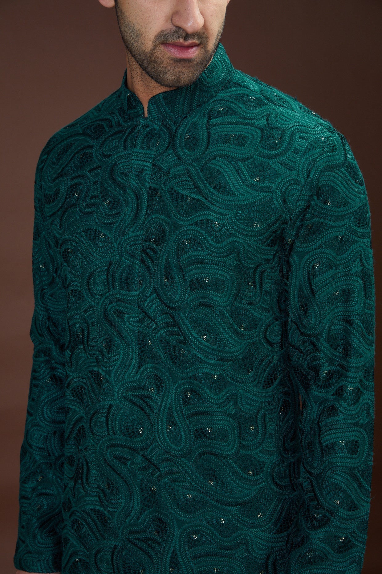 Formal bottle green kurta - kasbahmen