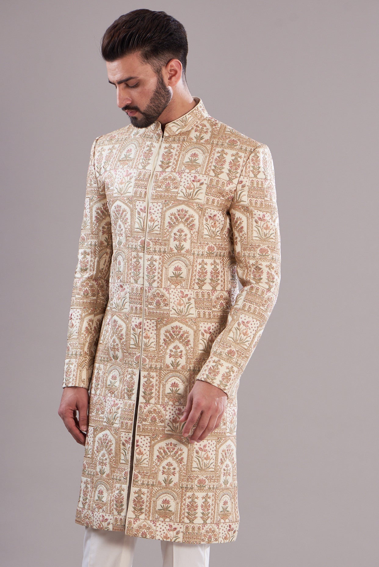 Royal ivory sherwani - kasbahmen