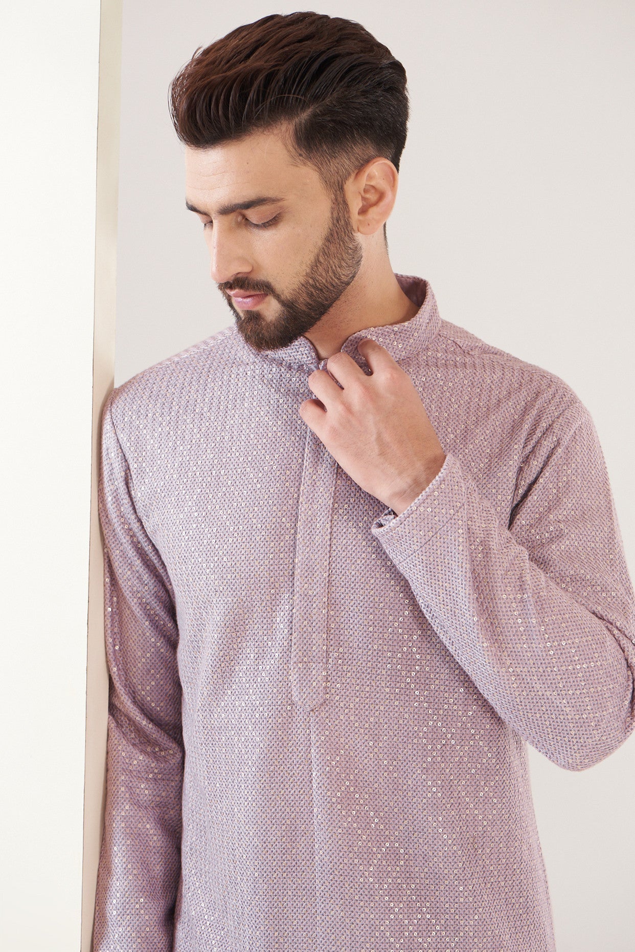 Lilac sequenced kurta - kasbahmen