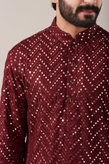 Maroon Georgette Kurta