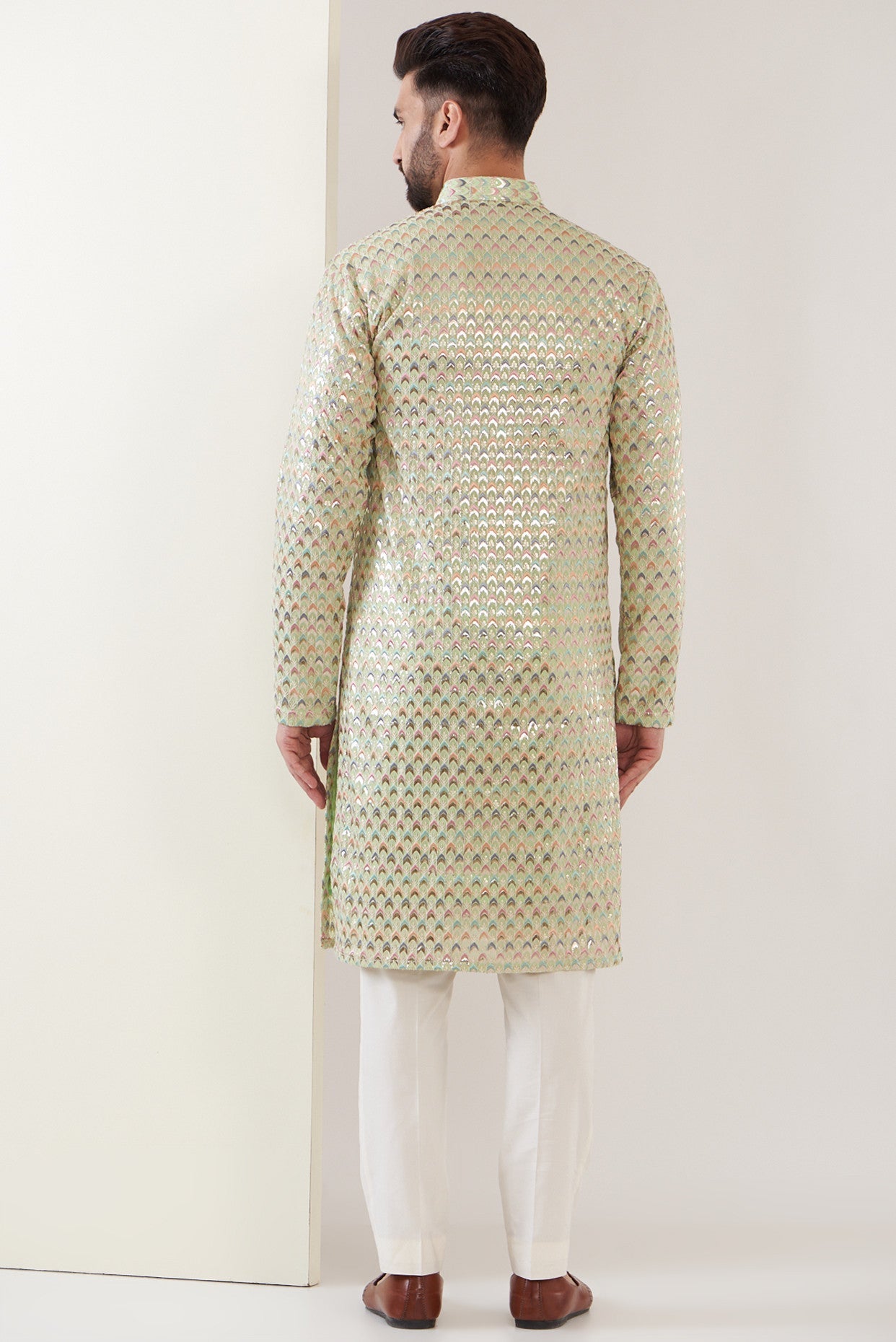 Green Multi embroidred Kurta - kasbahmen