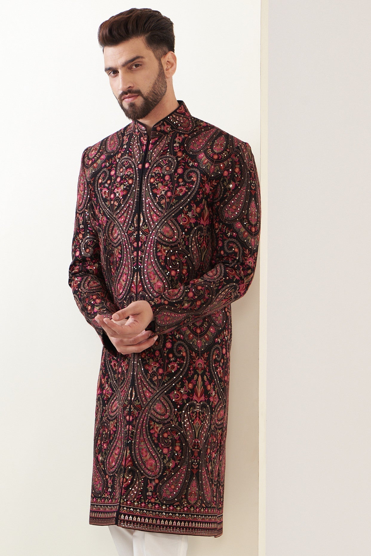 Kashimiri embroidred sherwani - kasbahmen