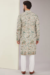 Off-white Kalamkari Embroidered Kurta - kasbahmen