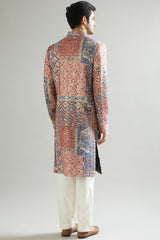 Maroon Printed & Embroidered Kurta - kasbahmen