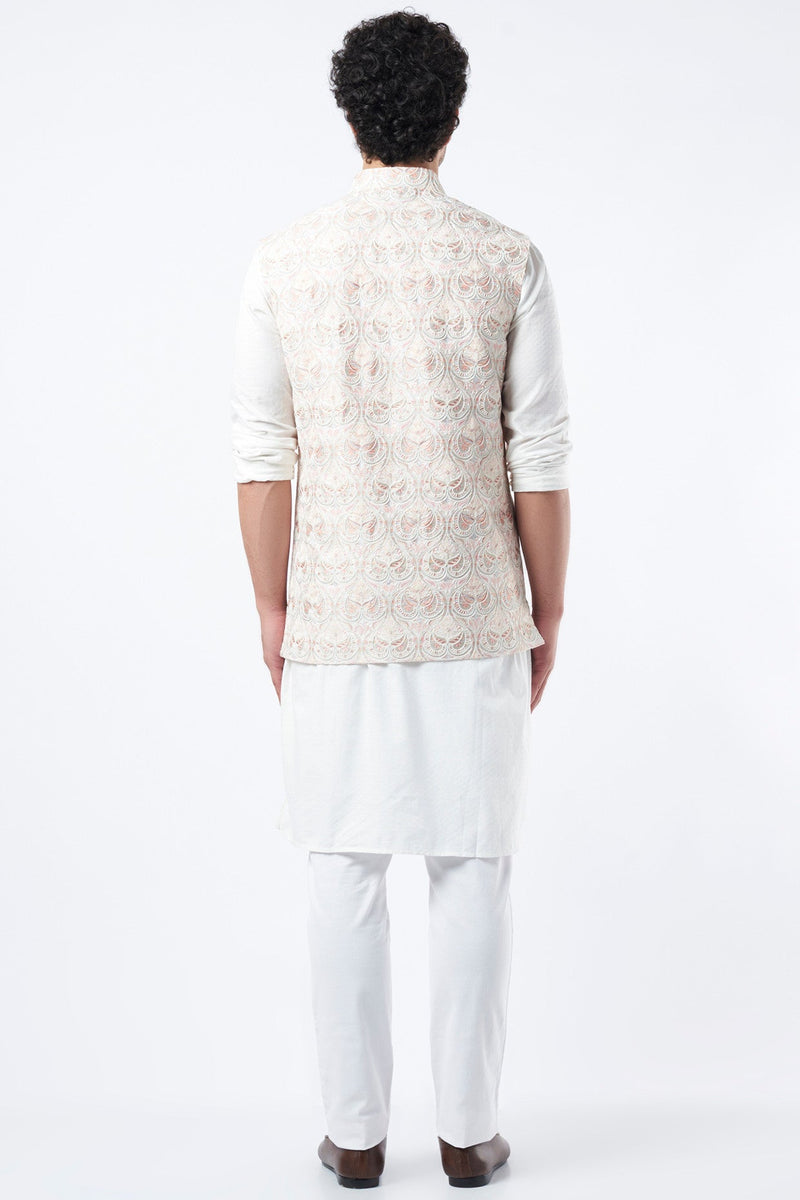 Nude Embroidered Bundi Jacket - kasbahmen