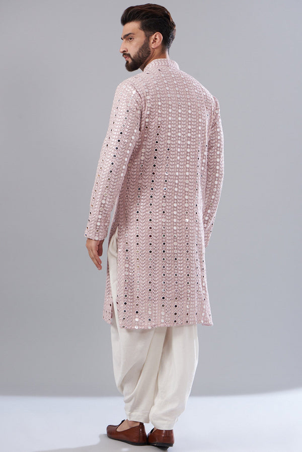 Lilac mirror work kurta