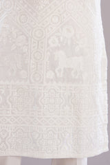 Ivory threadwork kurta