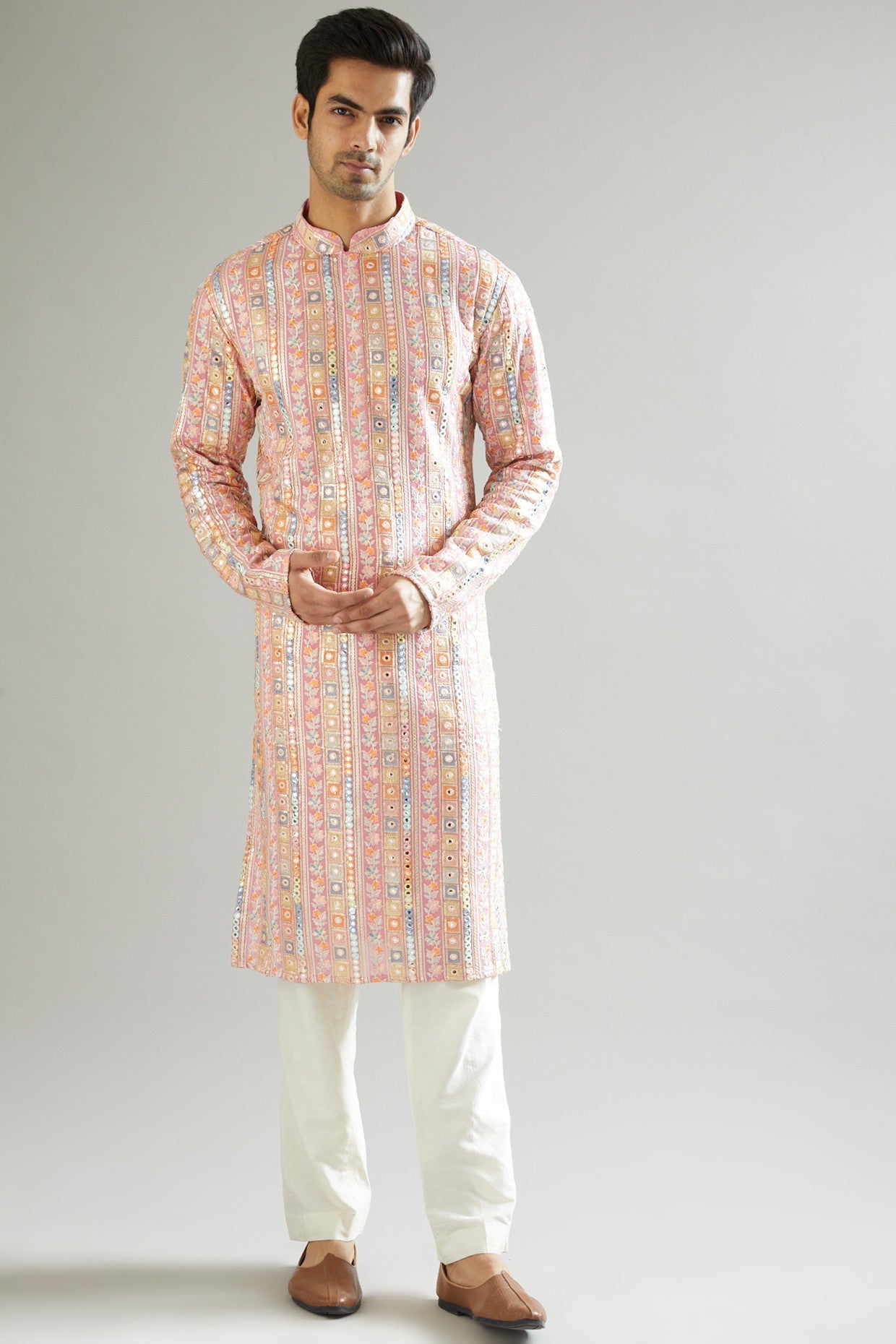 Rouge Pink Embroidered Kurta - kasbahmen