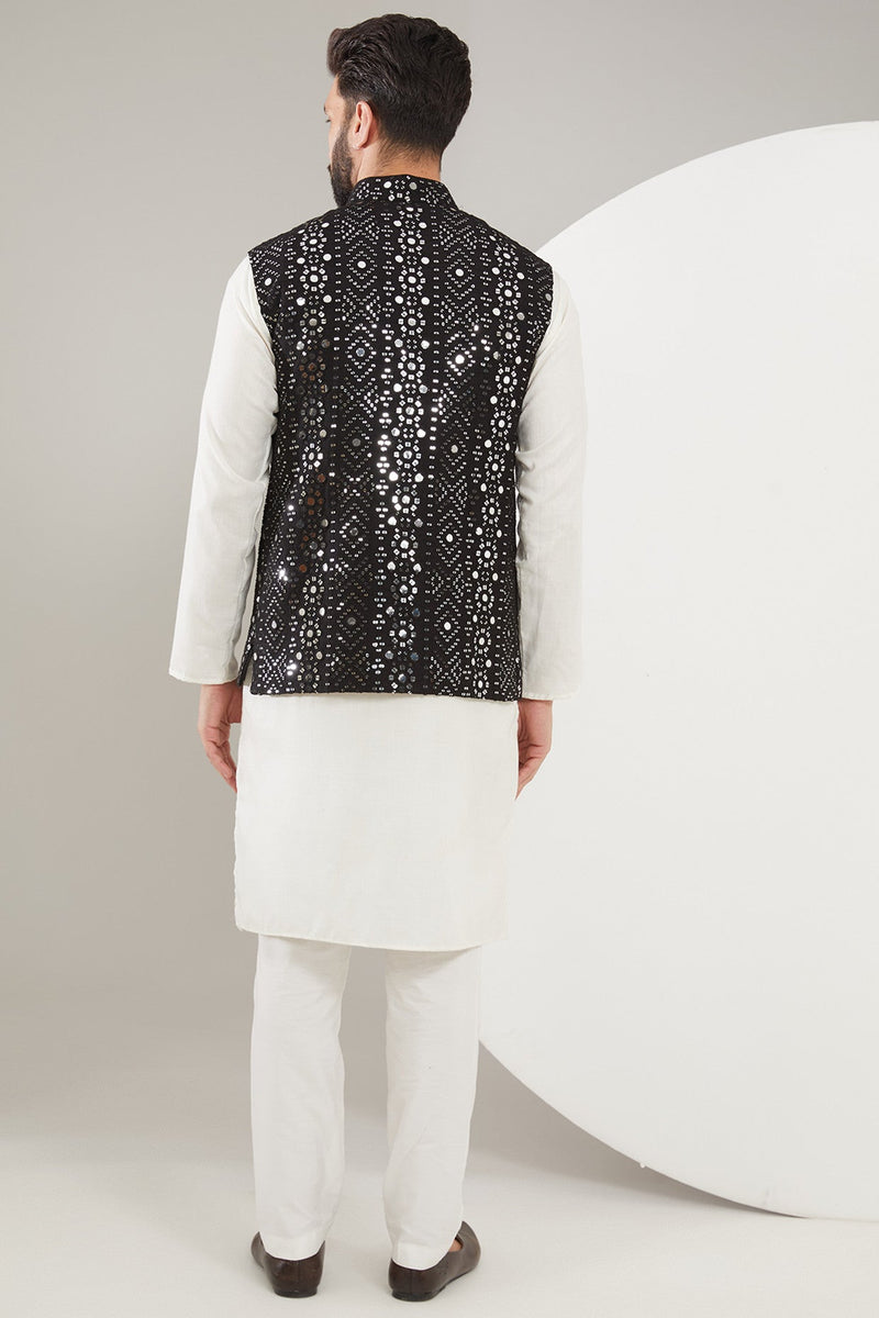 Black Mirror-work short Nehru Jacket - kasbahmen