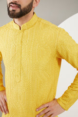 Yellow Chikankari Kurta