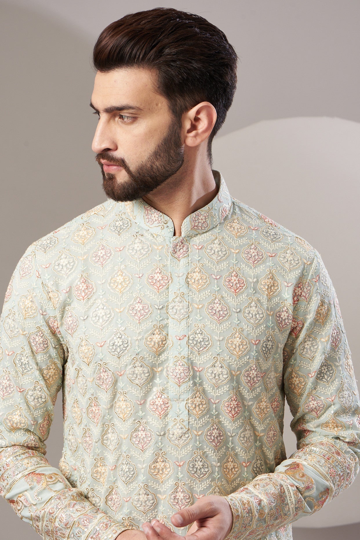 Formal royal embrodried sequenced kurta - kasbahmen