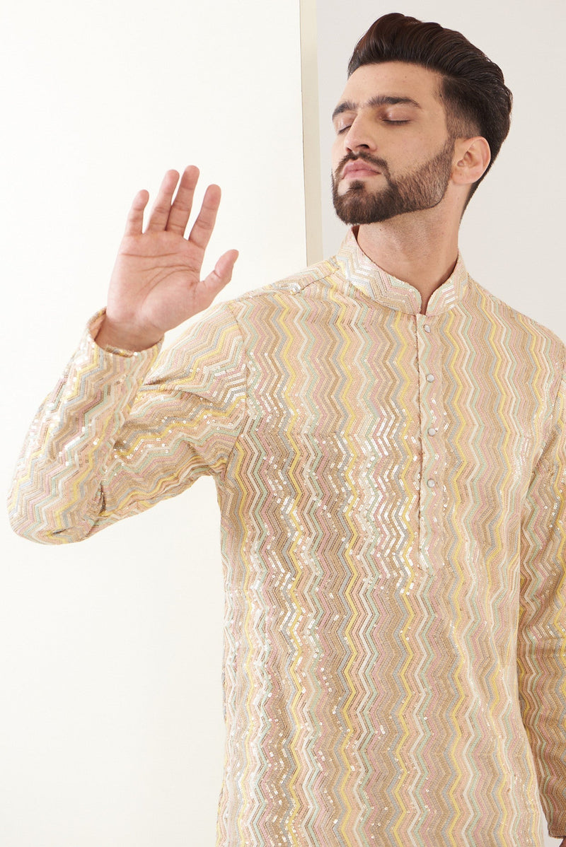 Multi embroidred chikankari kurta - kasbahmen