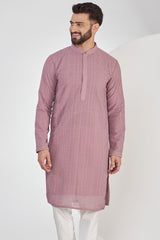 Mauve Chikankari Kurta - kasbahmen