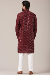 Maroon Georgette Kurta - kasbahmen