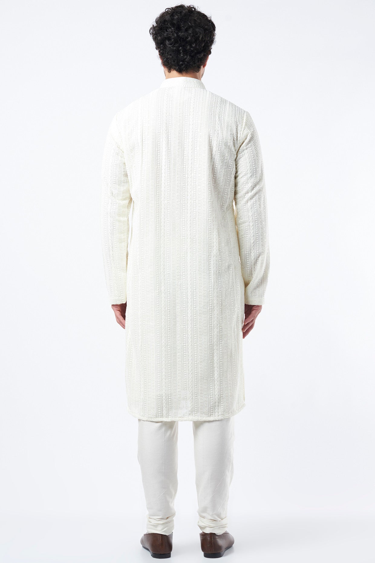 White Georgette Kurta - kasbahmen