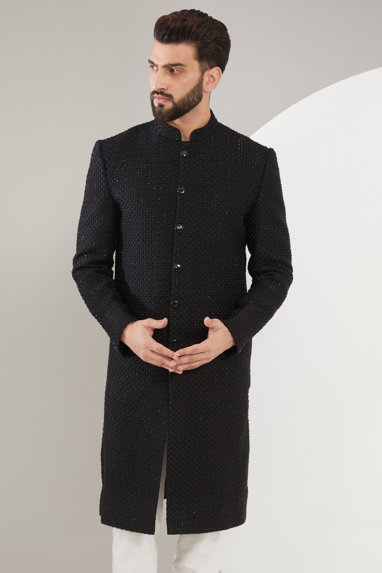 Black Cut-dana Sherwani - kasbahmen