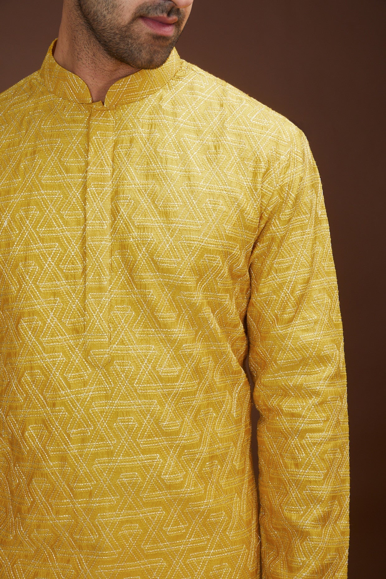 Yellow embrodried kurta - kasbahmen