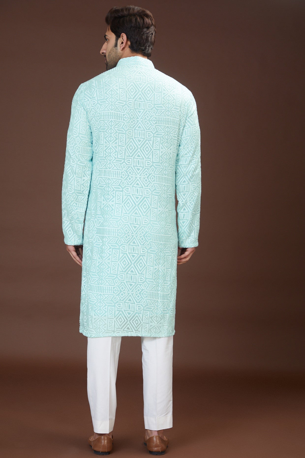 Pastel blue chikankari kurta - kasbahmen