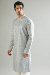 Electric Blue Embroidered Kurta