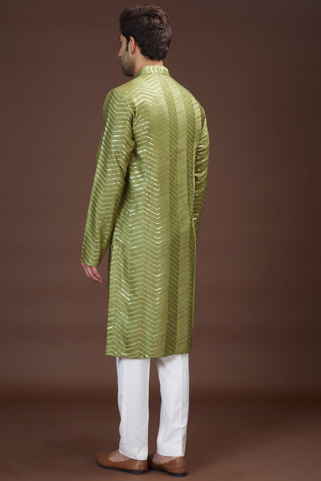 Mehndi green embrodried kurta - kasbahmen