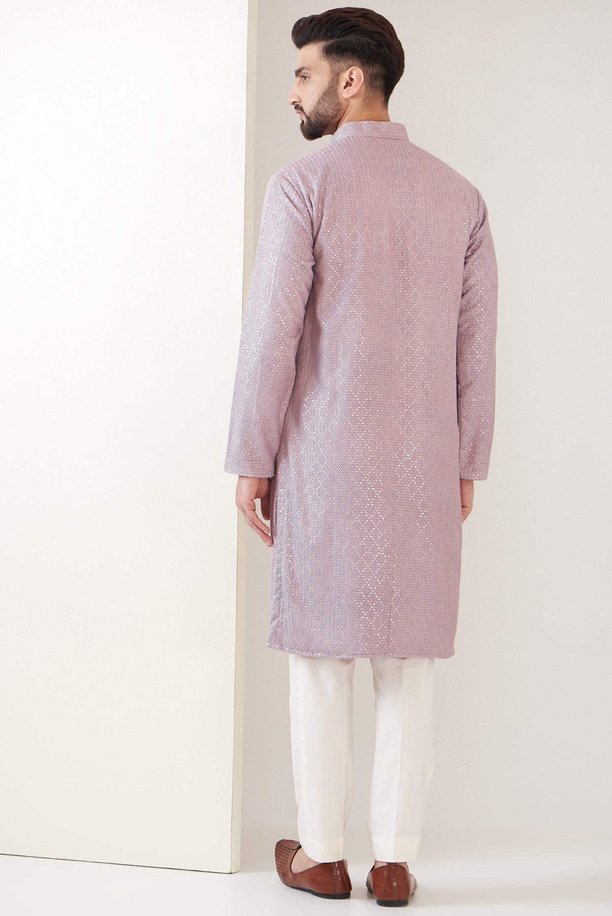 Lilac sequenced kurta - kasbahmen