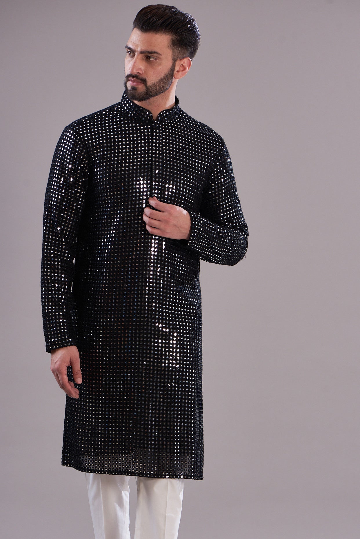 Signature mirror work kurta - kasbahmen