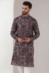 Navy Blue embroidred kurta - kasbahmen