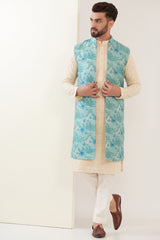 Aqua Embroidred long jacket - kasbahmen