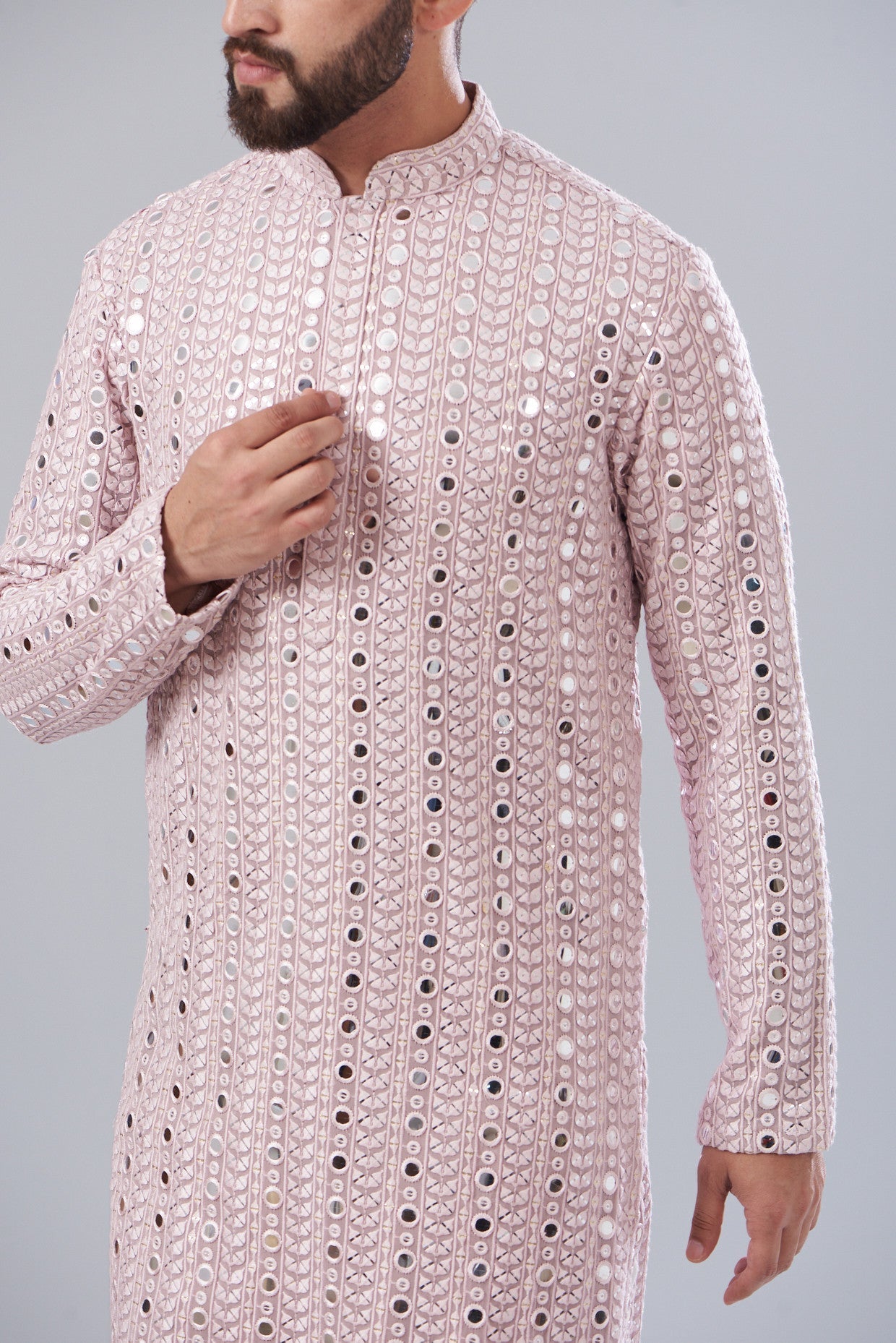 Lilac mirror work kurta - kasbahmen