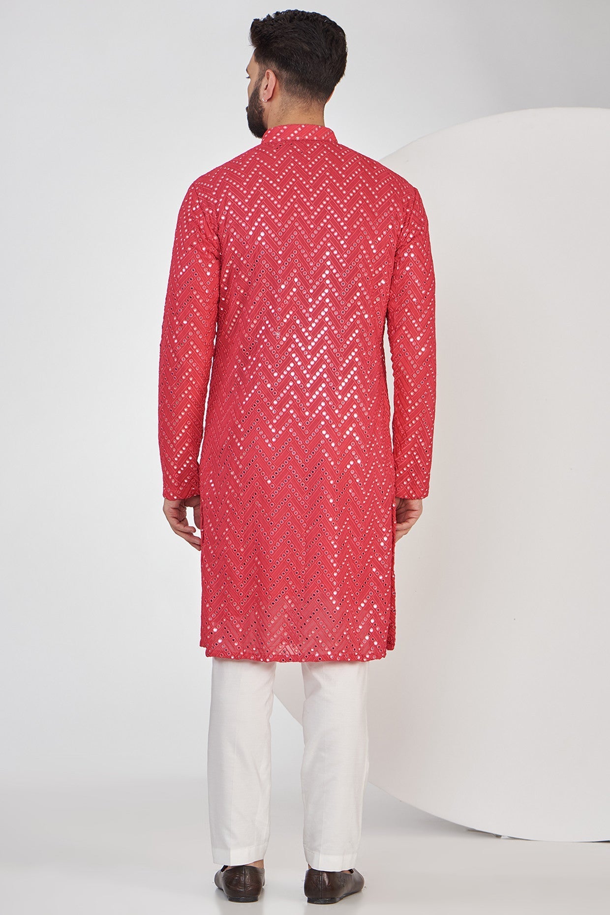 Hot Pink Mirror work Kurta - kasbahmen