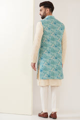 Aqua Embroidred long jacket - kasbahmen