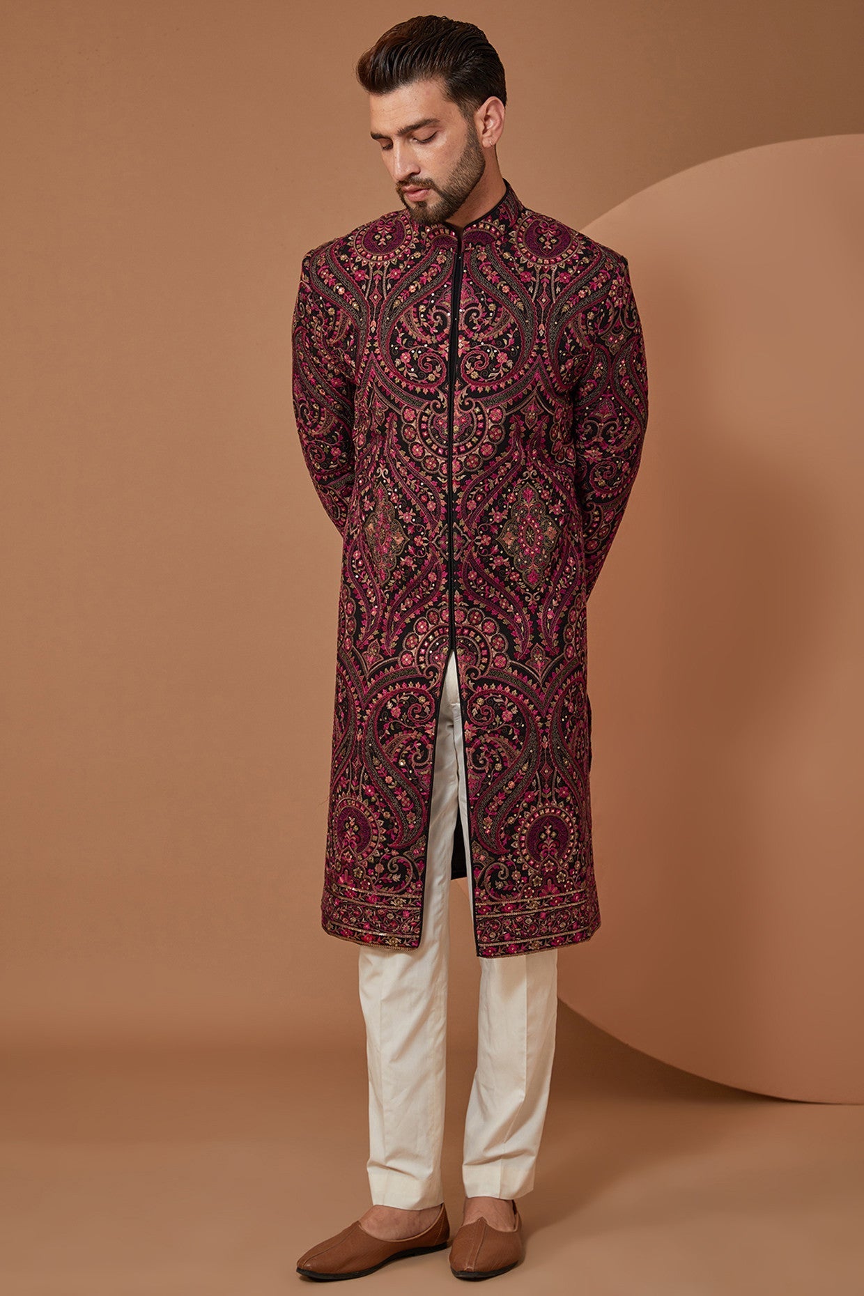 Kashmiri Embroidered Sherwani - kasbahmen