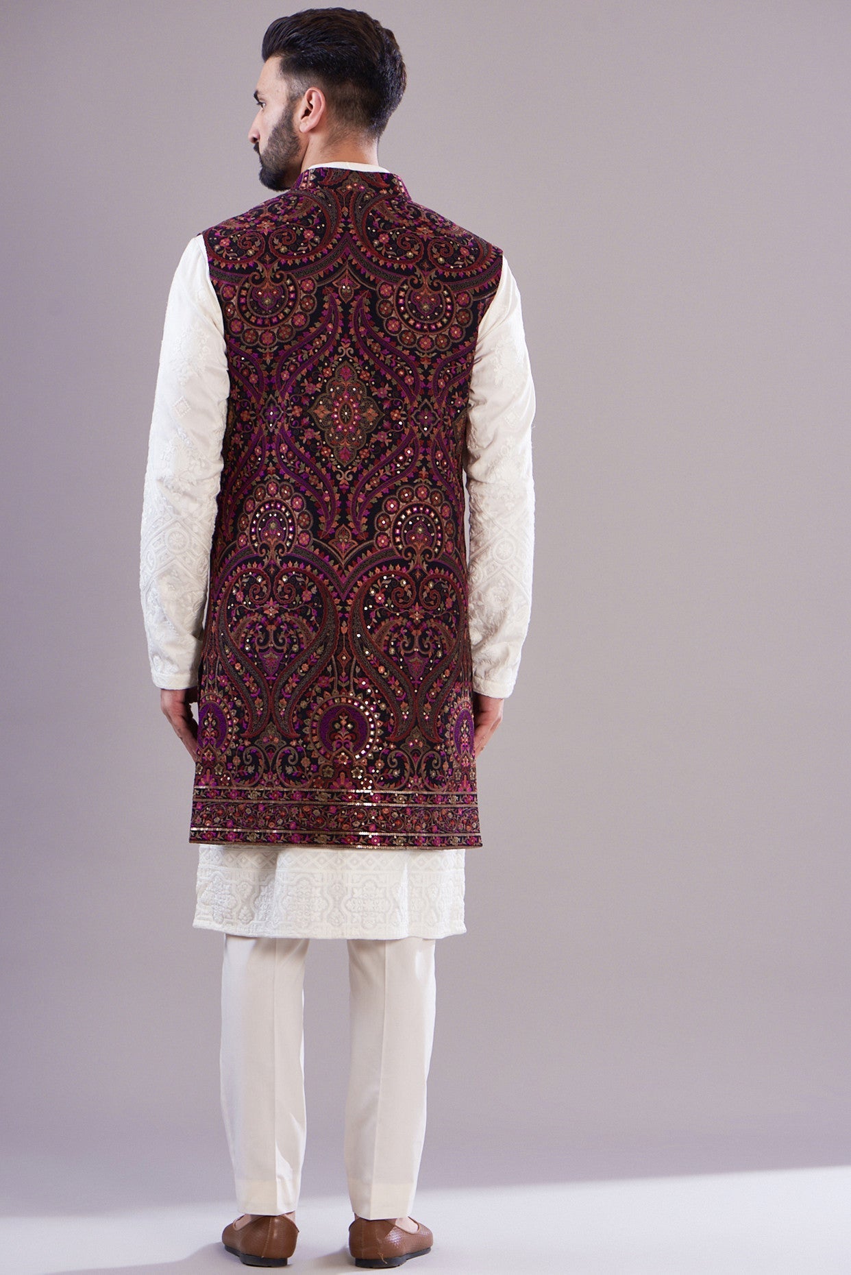 Kalamkari long open shrug - kasbahmen