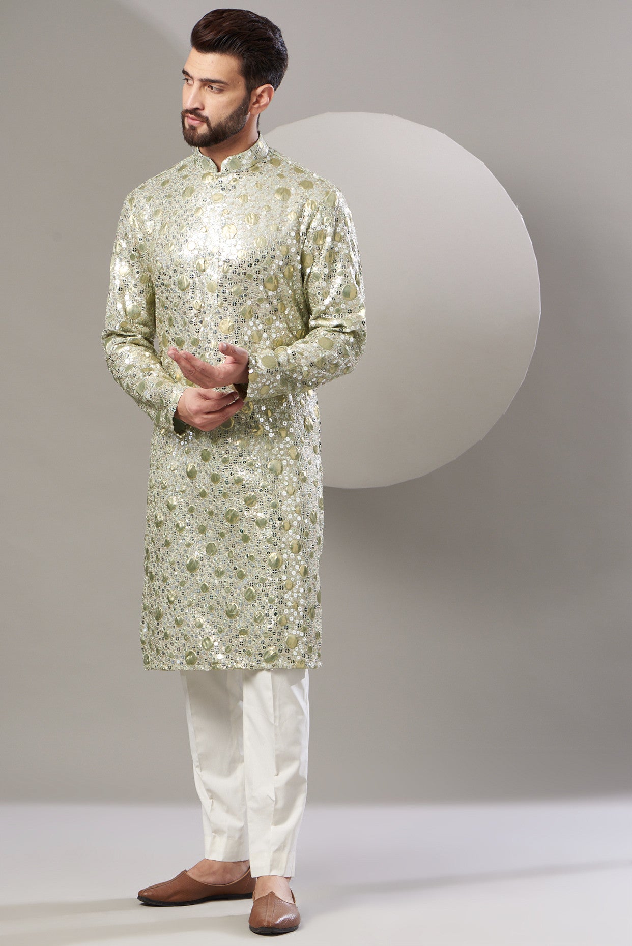 formal royal embrodried sequenced kurta - kasbahmen