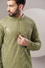 Signature mirror work kurta