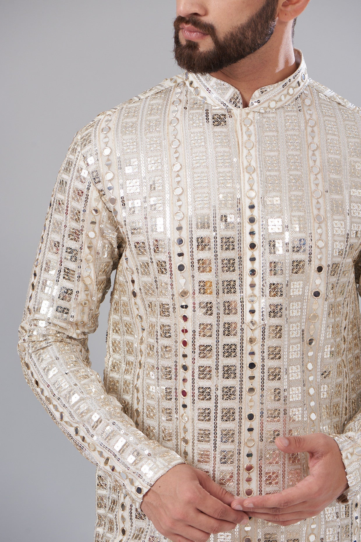 Gold Mirrorwork Kurta - kasbahmen