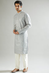 Electric Blue Embroidered Kurta