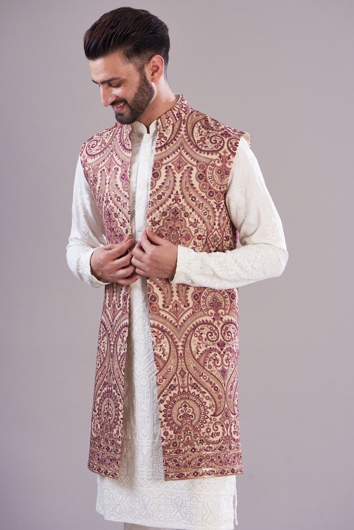 Royal jamawar open shrug - kasbahmen