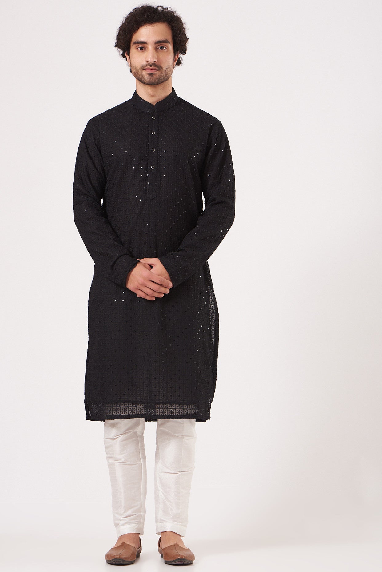 Formal embroidered kurta with sequence - kasbahmen