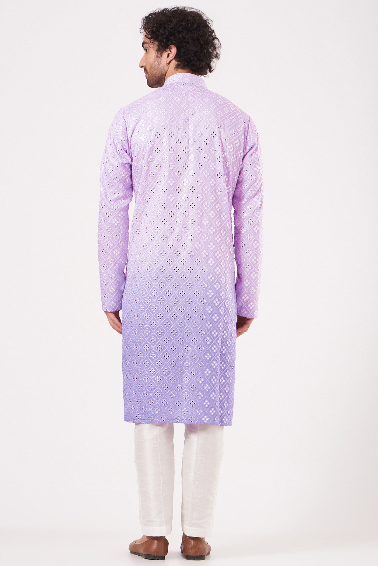 Lavender Ombre Georgette Kurta - kasbahmen