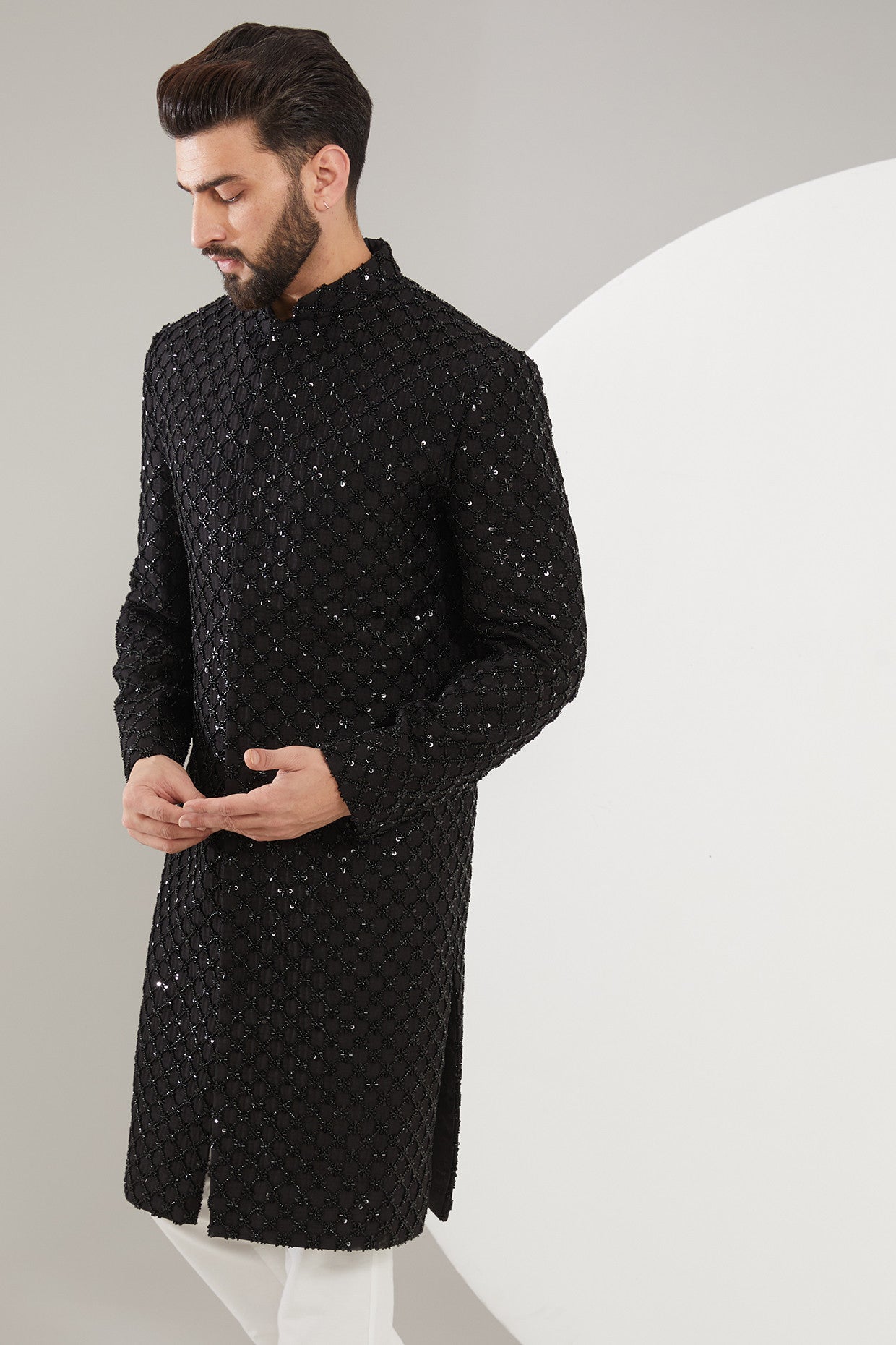 Black Cut-dana Sherwani - kasbahmen