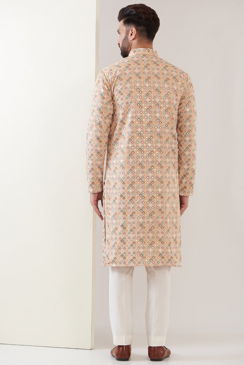 Multi embroidred chikankari kurta - kasbahmen