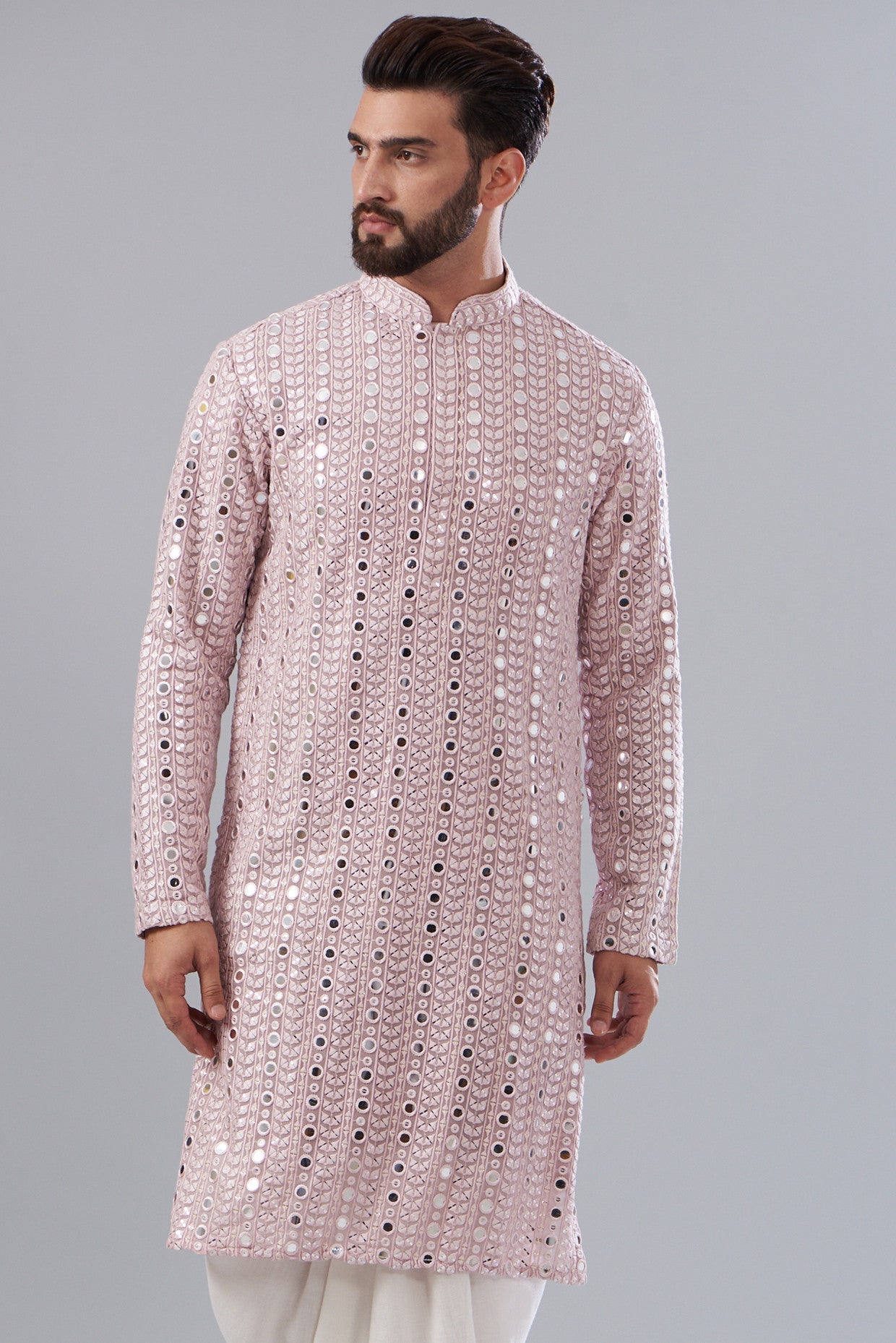 Lilac mirror work kurta - kasbahmen