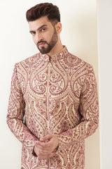 Beige jamawar sherwani - kasbahmen