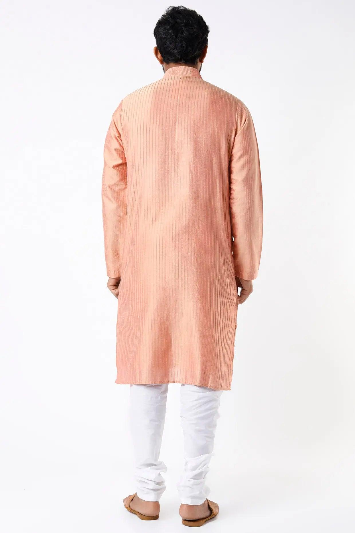 Dull Peach Pinktuck Kurta - kasbahmen