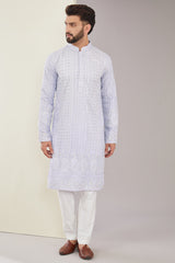 Purple ombre shaded chikankari kurta - kasbahmen