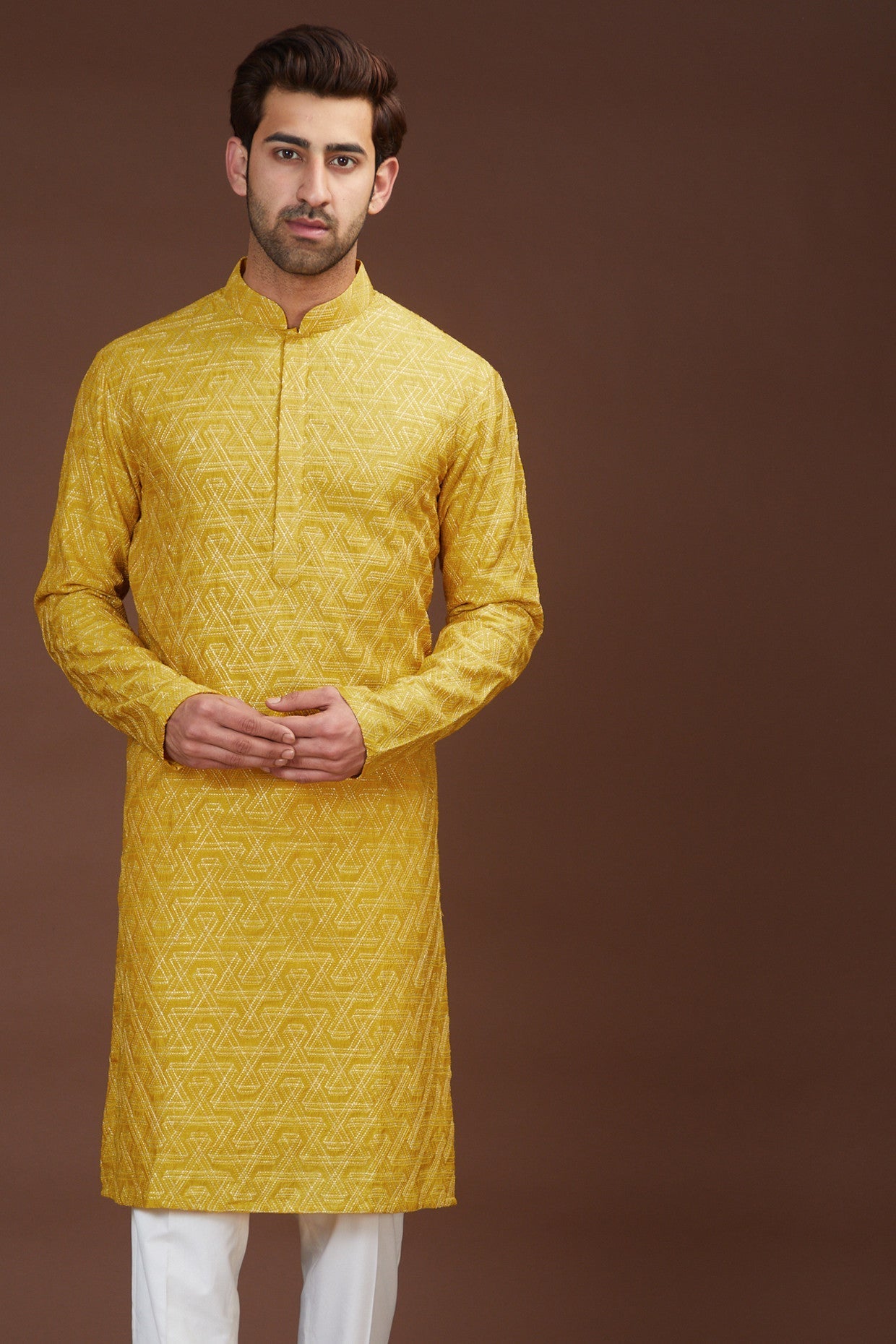 Yellow embrodried kurta - kasbahmen